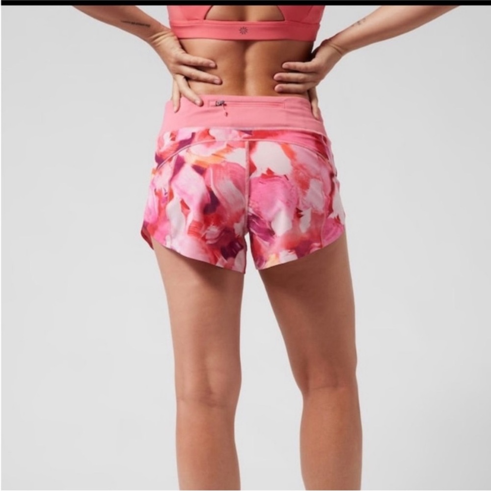 Athleta Pink Printed Run with It 3.5” Short Athletic Running Shorts size Small - Picture 3 of 11